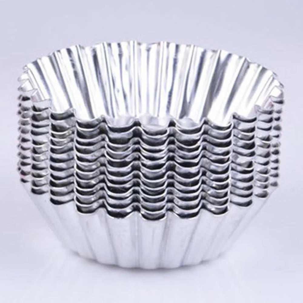 Muffin Pan 50-Pack Aluminum Egg Tart Molds - 7cm Top Diameter Baking Cups For Mini Desserts Aluminum Baking Cups 50 Pcs