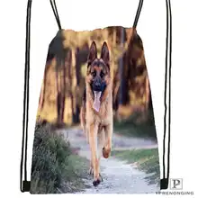 Custom dog-australian-shepherd Drawstring Backpack Bag Cute Daypack Kids Satchel (Black Back) 31x40cm#180611-01-49