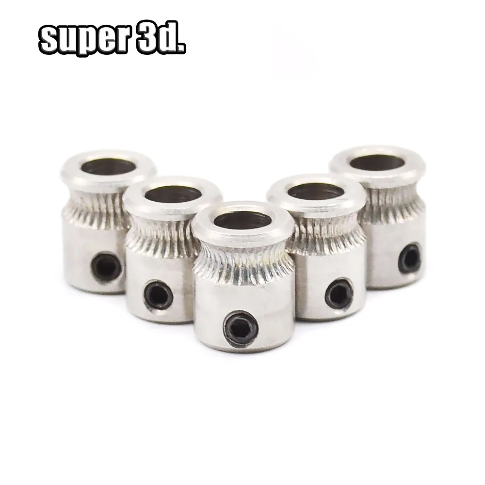 

2pcs MK7 MK8 Extruder Drive Gear Bore 5mm For 1.75/3.0mm filament 3D Printer Stainless Steel Feeding Pulley