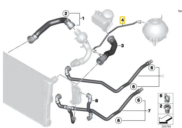 1개의 확장 탱크 호스(BMW X3 F25 X4 F26 20dX 20iX 28iX 30dX 35dX 35iX M40iX 2009-2018 N20 N55 17128651298 용)