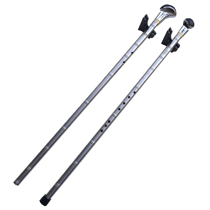 Metal Titanium Flute Xiao + Walking Stick G/F Key Vertical Flute Xiao Flauta Profissional Music Instrument Self-defense Weapon Metal Titanium Flute Xiao + Walking Stick G/F Key Vertical Flute Xiao Flauta Profissional Music Instrument Self-defense Weapon