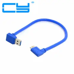 1 шт./вниз направление под углом 90 градусов USB 3,0 A вилка-Micro B Вилка под прямым углом, кабель 20 см