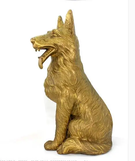 China Bronze Copper fengshui Zodiac Animal Dog Wolf dog Statue Sculpture | Дом и сад