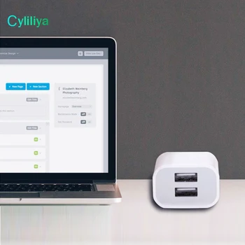 

cyliliya 10pcs White Dual interface 5V 2A AU Plug USB Wall Charger Power Travel AC Adapter for universal smart phone