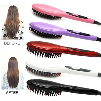 

Ceramic Electric Brush Hair Styling Tool Hair Straightening Brush tousle Straightener Girls Ladies Hair Comb hair Care