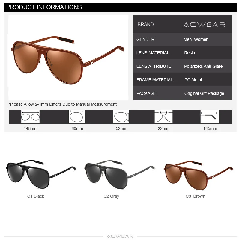 AOWEAR, Ретро стиль, солнцезащитные очки, мужские, поляризационные, алюминиево-магниевое покрытие, зеркальные очки, Роскошные, брендовые, дизайнерские, солнцезащитные очки для мужчин, M8675