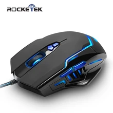 Rocketek يو أس بي عالية الجودة الألعاب ماوس 3200 ديسيبل متوحد الخواص 7 أزرار تصميم مريح ل كمبيوتر مكتبي اكسسوارات الفئران ألعاب لول PC(China)
