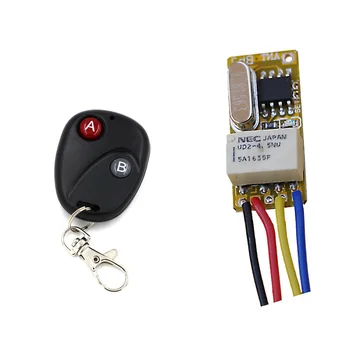 

New DC3.5V 5V 6V 7V 9V 12V Mini Relay Wireless Switch Remote Control Power LED Lamp Controller Micro Receiver Transmitter System