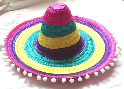 Большая мексиканская шляпа с помпонами для детей и взрослых|hat with pompom|hat hathat large |
