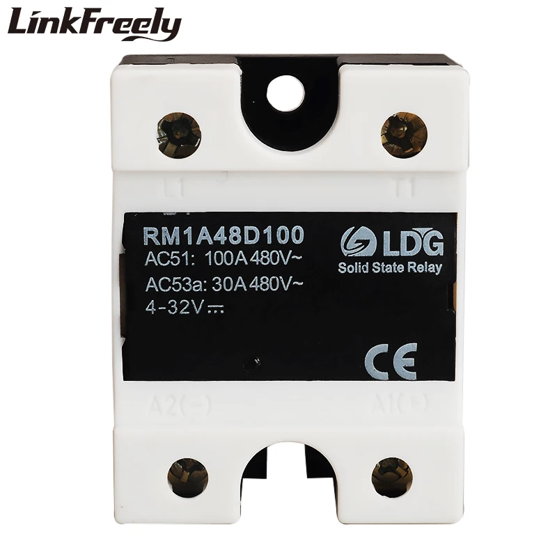 RM1A48D100 2SCR Solid State Relay DC AC 100AOutput:42-530VAC Input:5V 12V 24V DC SSR RelaySoft Starting Relay Switch Board