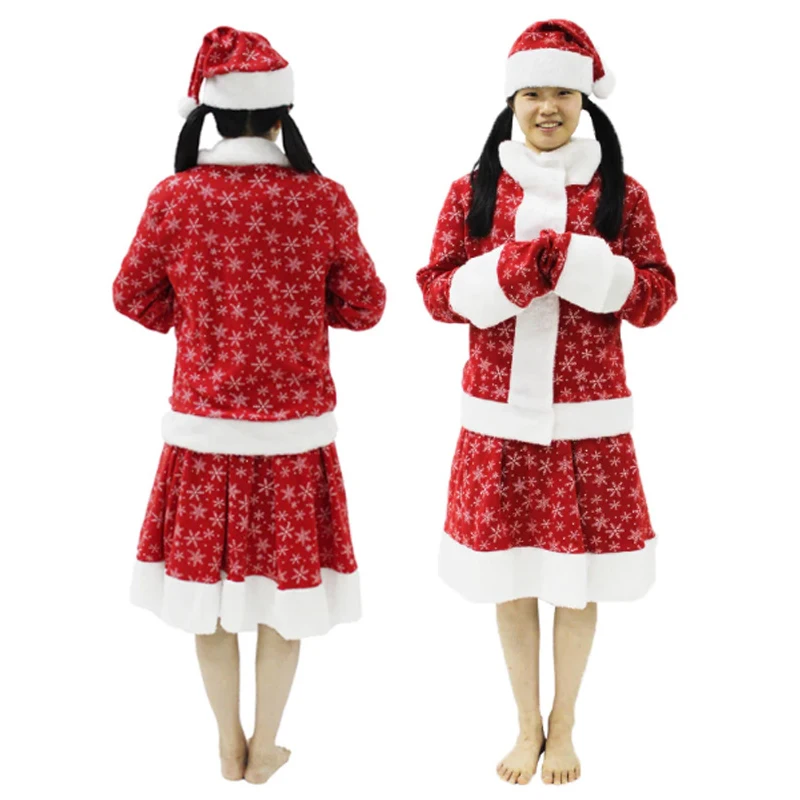 Русский халат; женское рождественское платье; рождественские костюмы; костюм Санта-Клауса для девочек; карнавальный костюм на год; вечерние костюмы