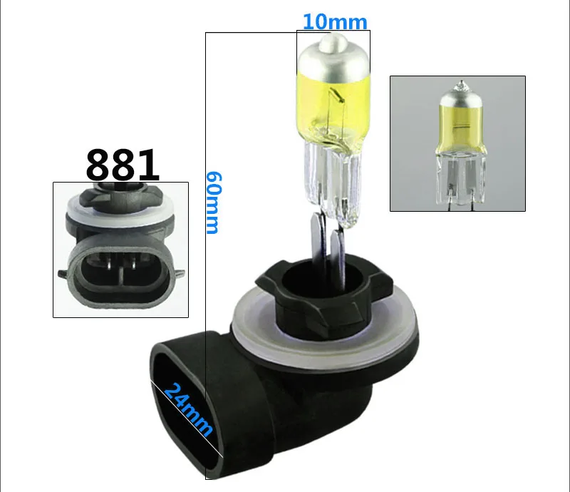 881 894 H27 галогенные лампы 27 Вт, головной светильник, противотуманные фары, светильник, ходовая парковка, ДХО, 12 В, автомобильный светильник, дневное освещение, желтый янтарь, D020