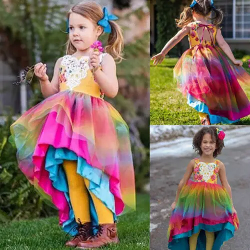 

Toddler Kids Baby Girl Flower Dress Lace Tulle Party Bridesmaid Pageant Dresses