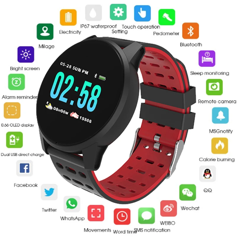 Смарт-часы с пульсометром тонометром кислородом и будильником | Электроника