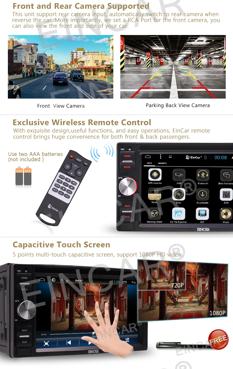 Top Android 6.0 2Din Car Radio Stereo HD DVD Player GPS Nav  Bluetooth Car styling cassette tape recorder PC DVD Player In console 3