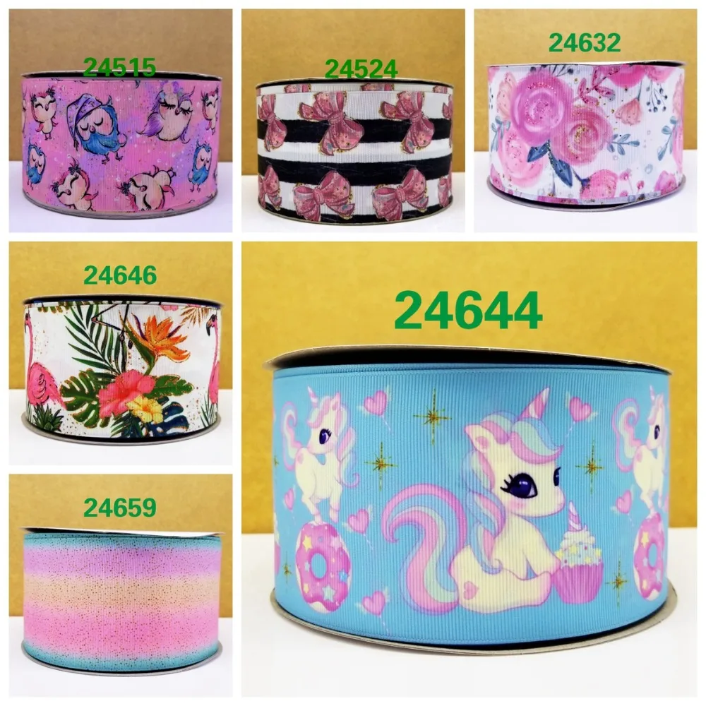 

Free shipping 50 yard cartoon printed grosgrain ribbon 24695