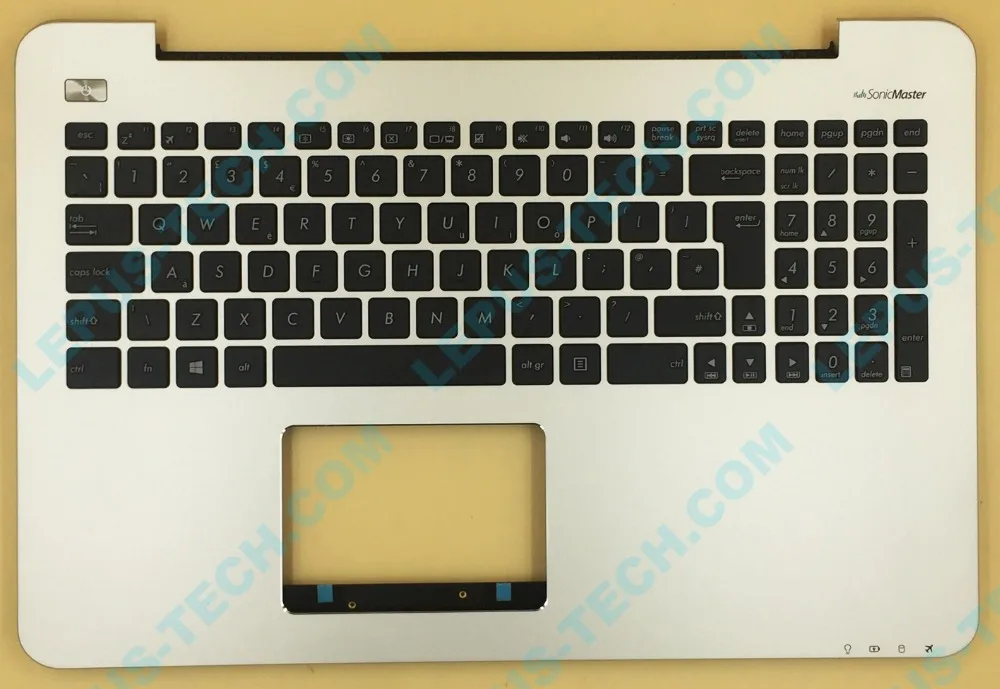 

US UK Keyboard For ASUS X555 X555LN Top Cover Upper Case Palmrest 90NB0647-R32UK0 silver