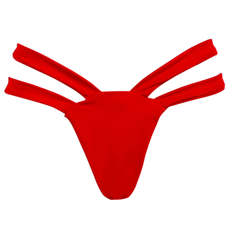 TDFunlive, женская одежда для плавания,, дерзкое бикини, нижняя часть, регулируемая по бокам, бразильские стринги, купальник, Классический крой, плавки, бикини для плавания - Цвет: red
