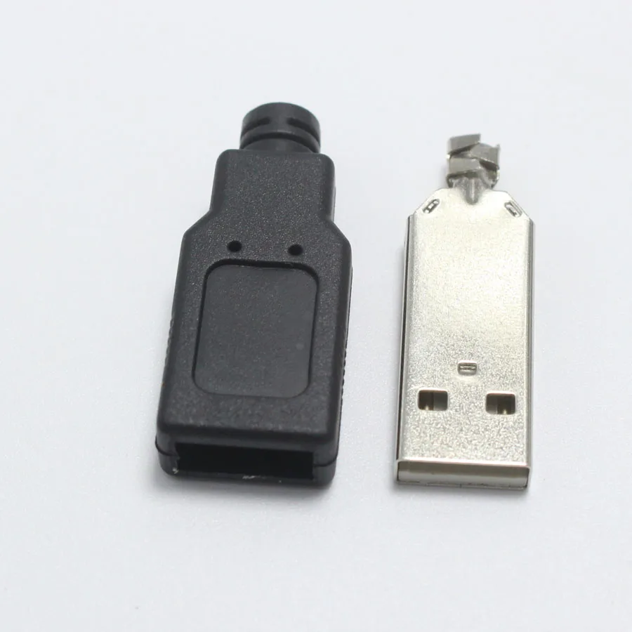 10 компл. тип A Мужской USB 2,0 удлинитель Шнур адаптер синхронизации данных конвертер 4 в 1 черный DIY ремонт разъем бесплатно-сварка