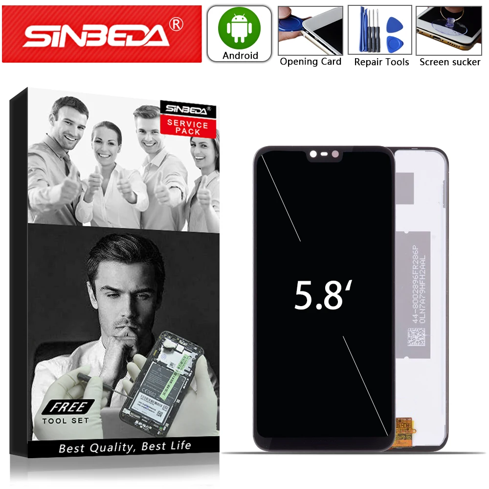 

5.8"Sinbeda LCD For NOKIA X6 LCD Display Touch Screen Digitizer Replacement For NOKIA 6.1 Plus LCD For NOKIA X6 Display TA-1099@