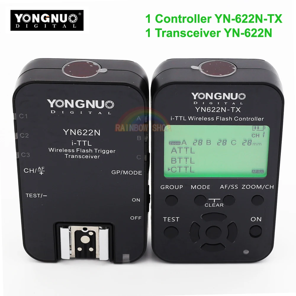 

Yongnuo YN622N-TX Transmitter Controller + YN622N Transceiver Receiver Wireless i-TTL Flash Trigger Kit for Nikon YN968N