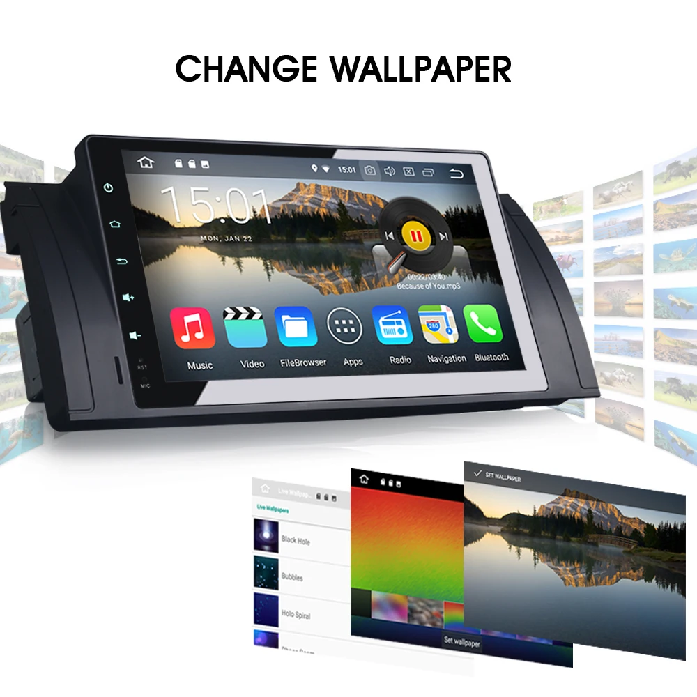 Cheap 9" Autoradio Android 8.0 Wifi GPS DAB+OBD Bluetooth Navi DVB-T2 Radio Car Multimedia Player For BMW 5 Series E39 E53 M5 X5 5