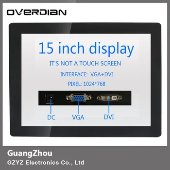 

15/15" Industrial Control LCD Monitor/Display VGA/DVI Interface 1024*768 Non-Touch Screen Metal Shell 4:3