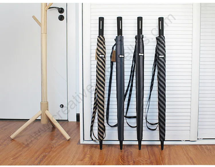 

114cm anti-thunder solid & Printed rubber business straight umbrella with carrying belt commercial antique anti-skidding parasol