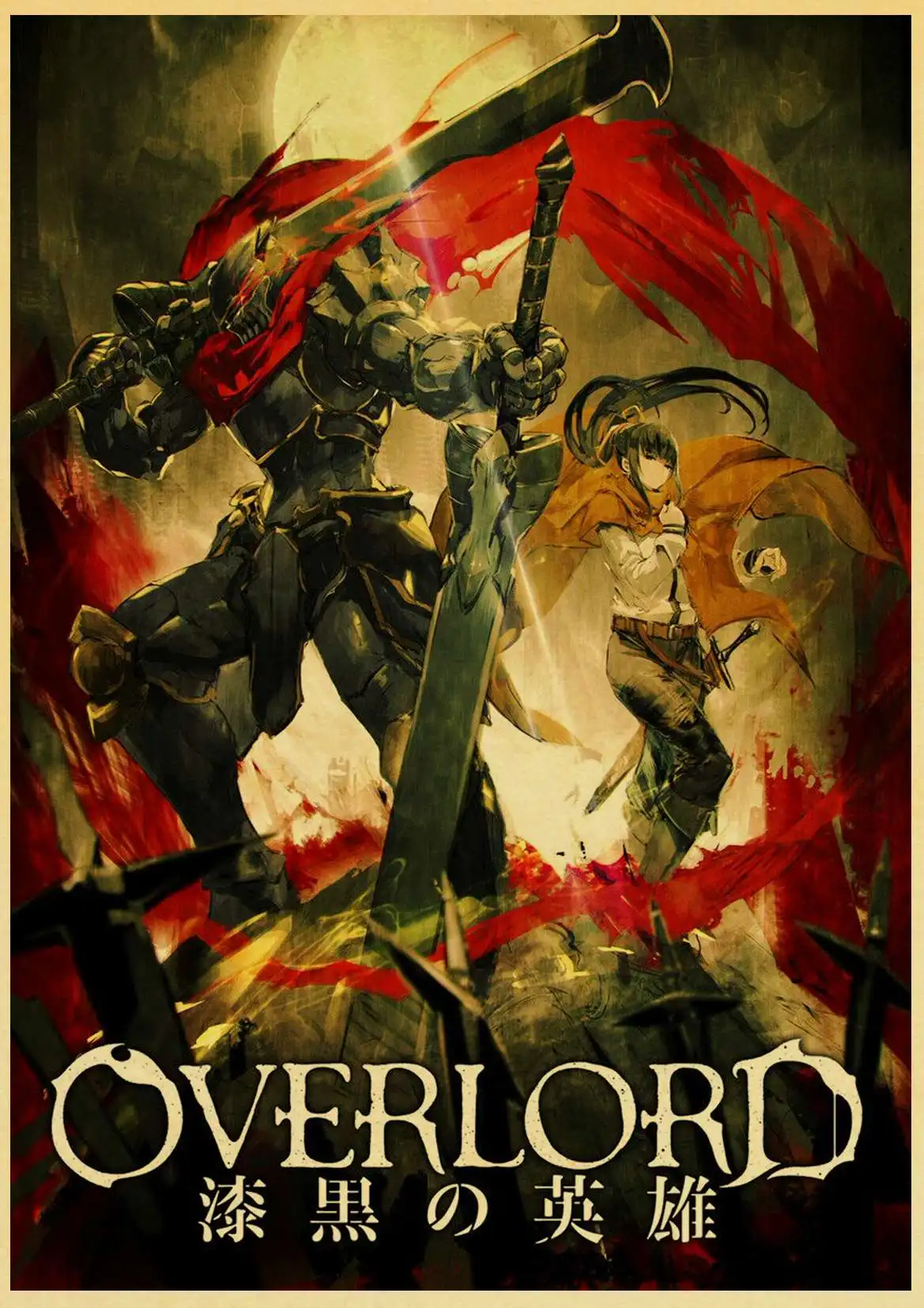 Janpnese персонаж аниме Overlord Ретро плакаты крафт обои высокое качество живопись для домашнего декора наклейки на стену