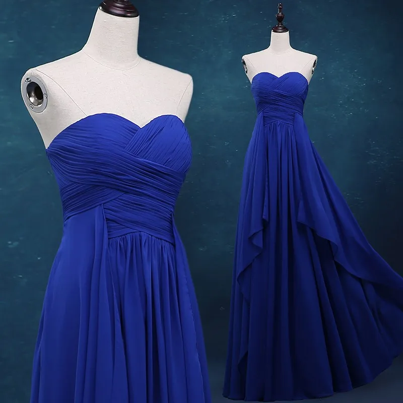 Vestidos Королевский синий шифоновое официальное платье Бесплатная доставка в пол Милая Длинные 2018 реальные фотографии плиссированные платья