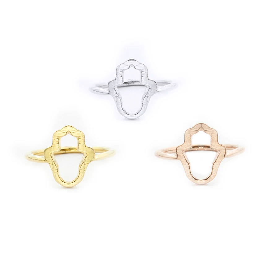 

Bohemian Alyans Lucky Hamsa Hand Ring Rose Gold Engagement Party Ring Women Men Bisuteria Religious Jewelry Aneis Feminino