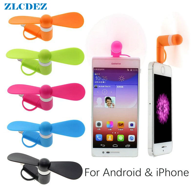 Wholesale 100pcs/lot Mini Portable USB + Micro USB Fan Fans For Samsung Universal Android Phone