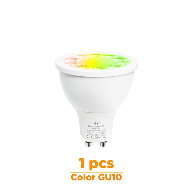 ZIGBEE умный дом светодиодный gu10 лампа RGB+ CCT изменение цвета 5 Вт умный Светодиодный точечный светильник AC100-240V светодиодный двойной белый светильник для работы с echo plus - Испускаемый цвет: 1 Pcs Color Gu10