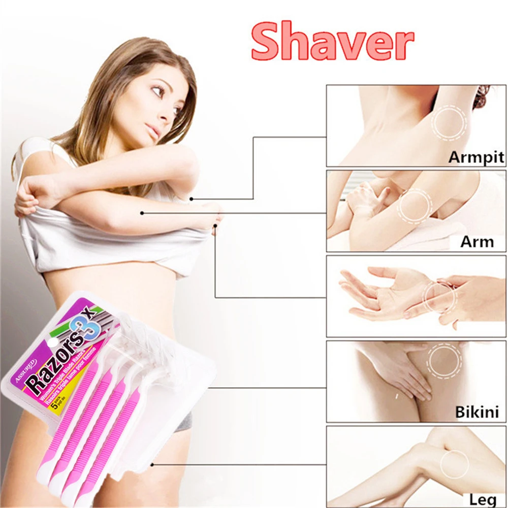 Genuine stainless steel Razor 4Pcs/set Shaver for women Leg Armpit hair shaving razor,blades for girls Hair Removal