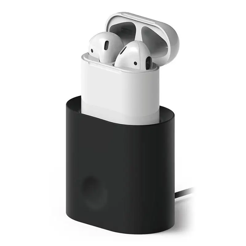 Наушники гарнитура зарядная док станция подставка для AirPods мягкий силиконовый