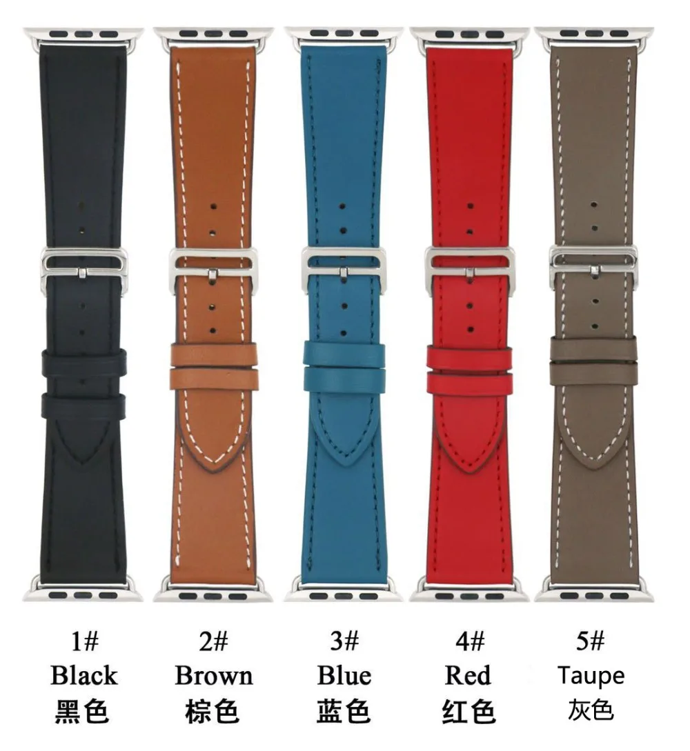 Кожаный ремешок с пряжкой для apple watch iwatch серия 3/2/1|leather band|single tourdeployment buckle |