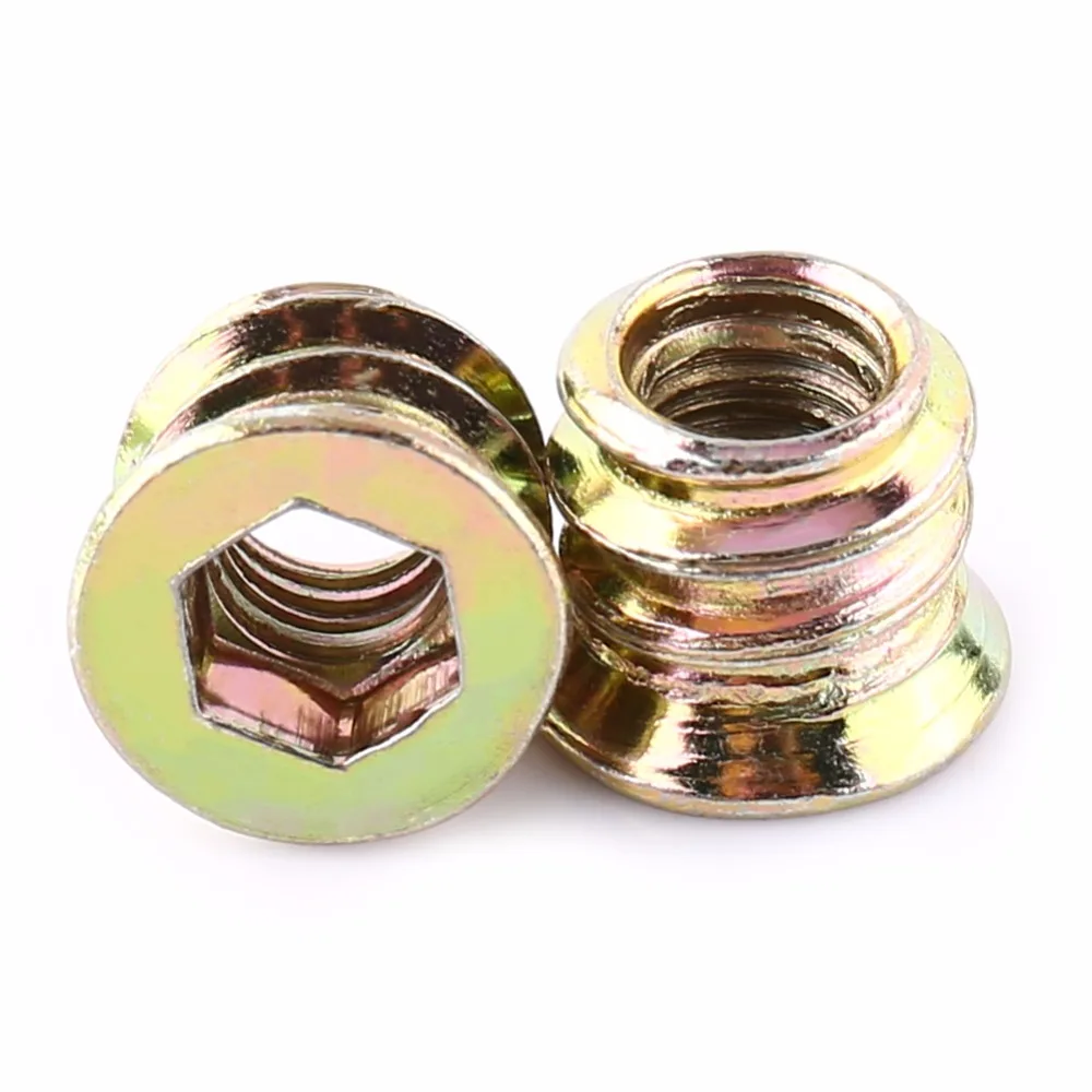 20pcs Furniture Hex Drive Head Nut Threaded For Wood Insert/furniture