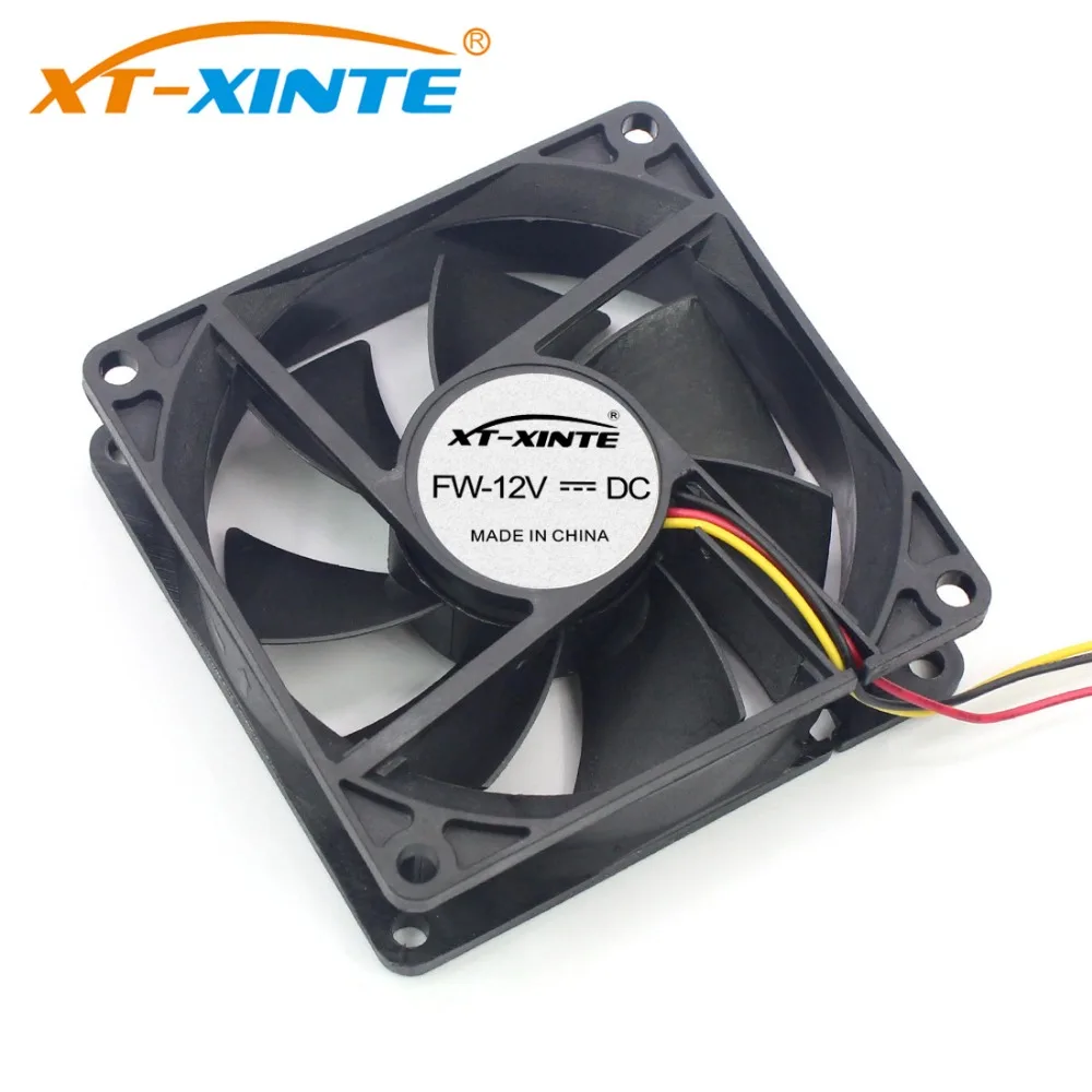 

XT-XINTE 8cm Fan Cooled Dual Large 4Pin/3Pin 80x80x25mm Computer Case Fan 12V CPU 8025 PC Cooling Silent Fan Mainboard Connector