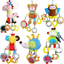 JJOVCE Newborn Baby Boy Girl Cute Cotton Rattles Infant Animal owl bear monkey Hand Bell Kids Plush Toy Development Gifts 40%off
