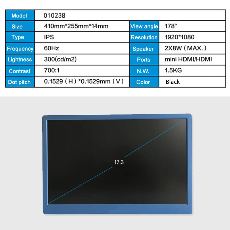 [Hfsecurity] 17,3 дюймов 1920*1080 Портативный Контроль Света Вес IPS display для PS4 PS3 xbox HDMI Экран дисплея с Динамик