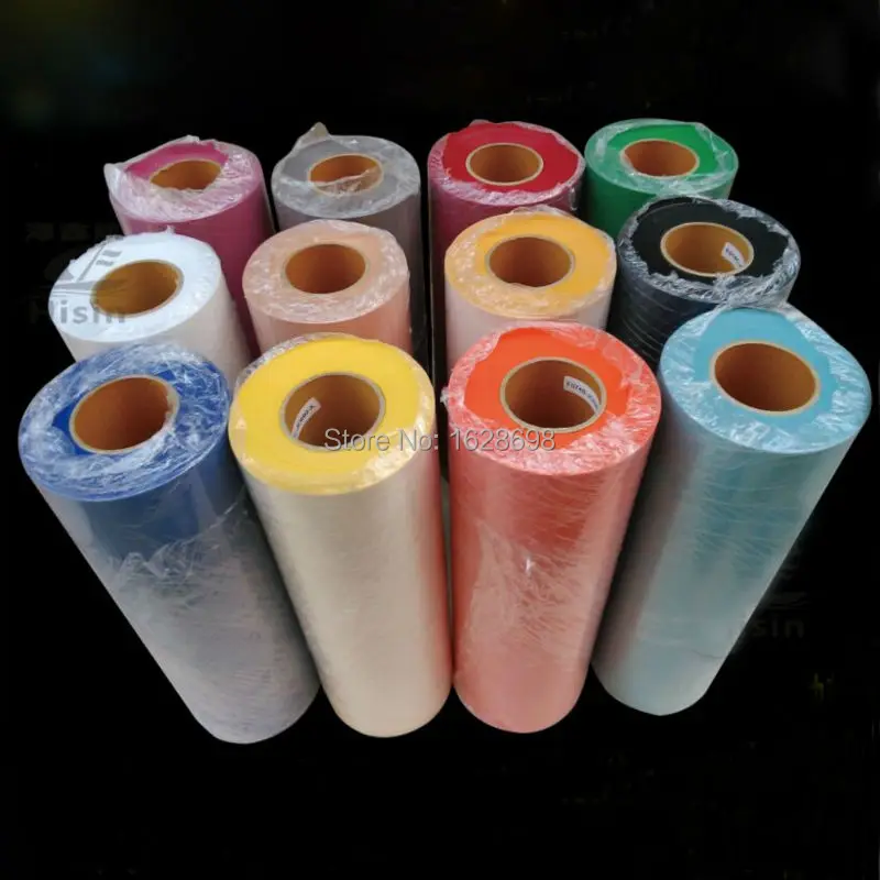

Newest 12 colors of Flock Heat Transfer Vinyl For Plotter Transfer on garments Free Shipping size:50X100CM/Lot