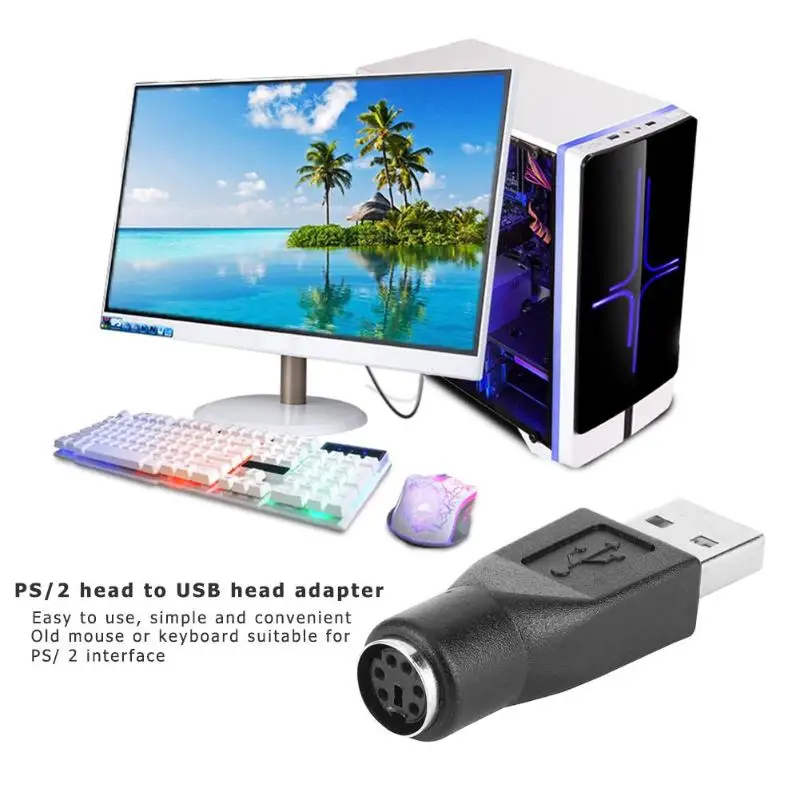 Адаптер PS/2 Мама USB папа для ПК|Компьютерные кабели и разъемы| |