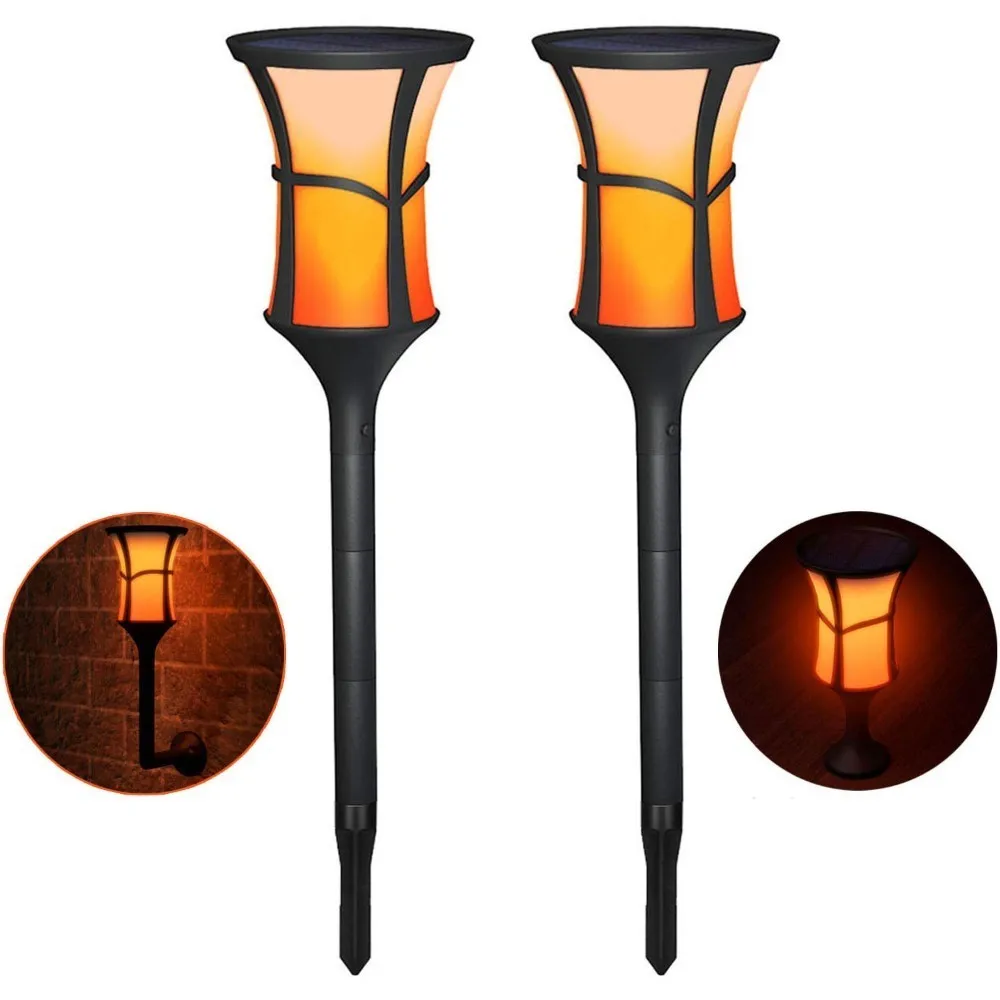 

Binval Solar Powered 99LED Flame Lamp Waterproof Lawn Flame Flickering Torch Light Outdoor Solar LED Fire Lights Garden Decor