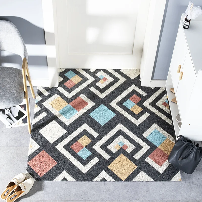 

Simanfei Door Mat Fashion Nordic Modern Minimalist Household Anti-slip PVC Wire Ring Mat Carpet Can Be Cut Hot Sale Door Mat