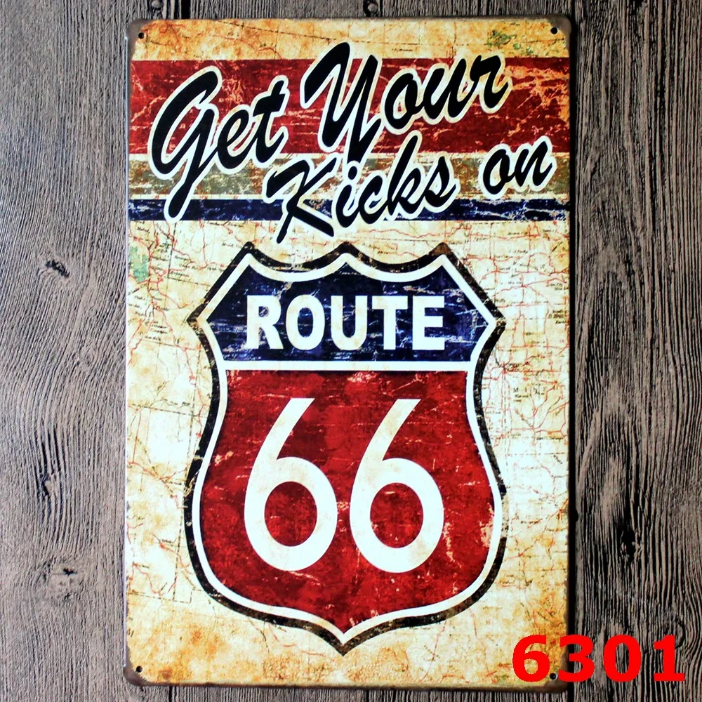 Vintage Home Decor US Route 66 Shabby chic Brass knuckles weapon Placas decorativas de metal iron sheet painting Bar Cafe Metal