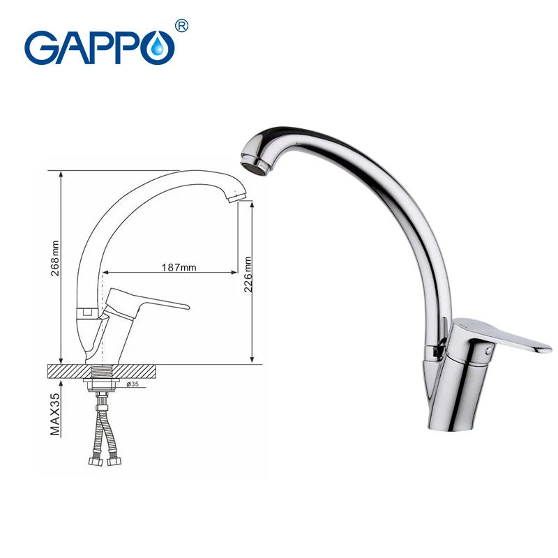  GAPPO kitchen faucet sink water single handle water mixer Brass faucet kitchen mixer faucet kitchen - 32824319983