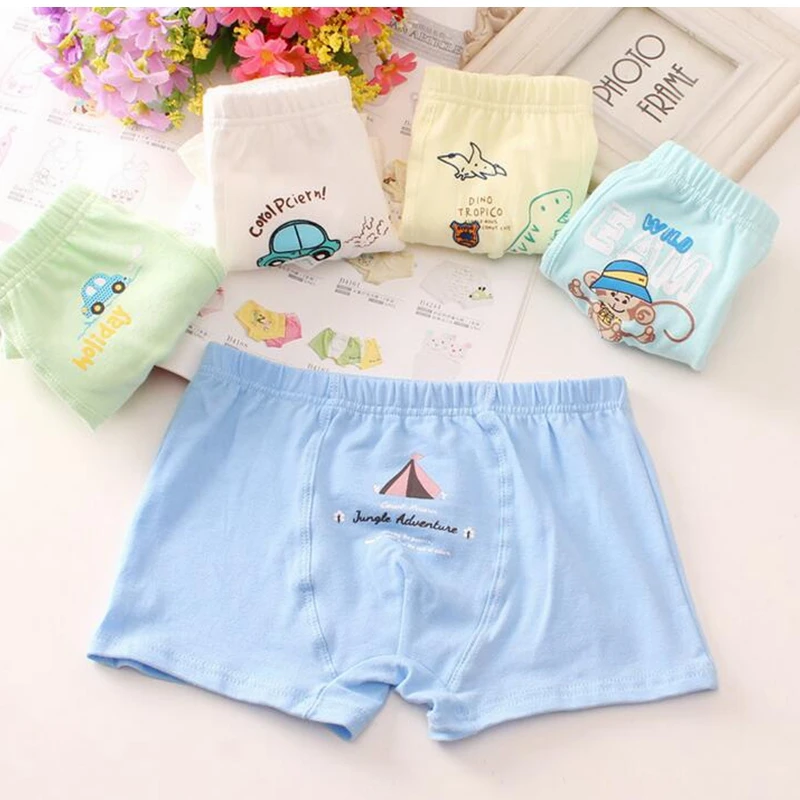 

Boy's Underwear of Middle-sized and Big Children Flat Corner Cotton Cartoon Student's Underwear of Teenagers