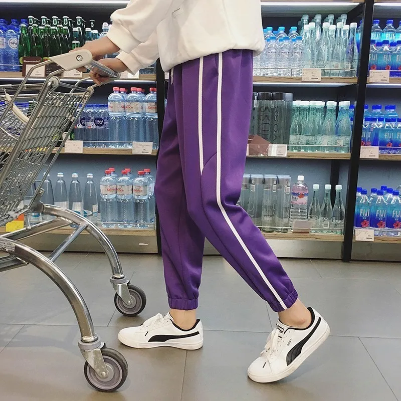 

2018 Fashion Side Stripe Pants Korean Style Men's Trend Casual Joggers Sweatpants Waist Elastic Bound Feet Trousers Size M-3XL