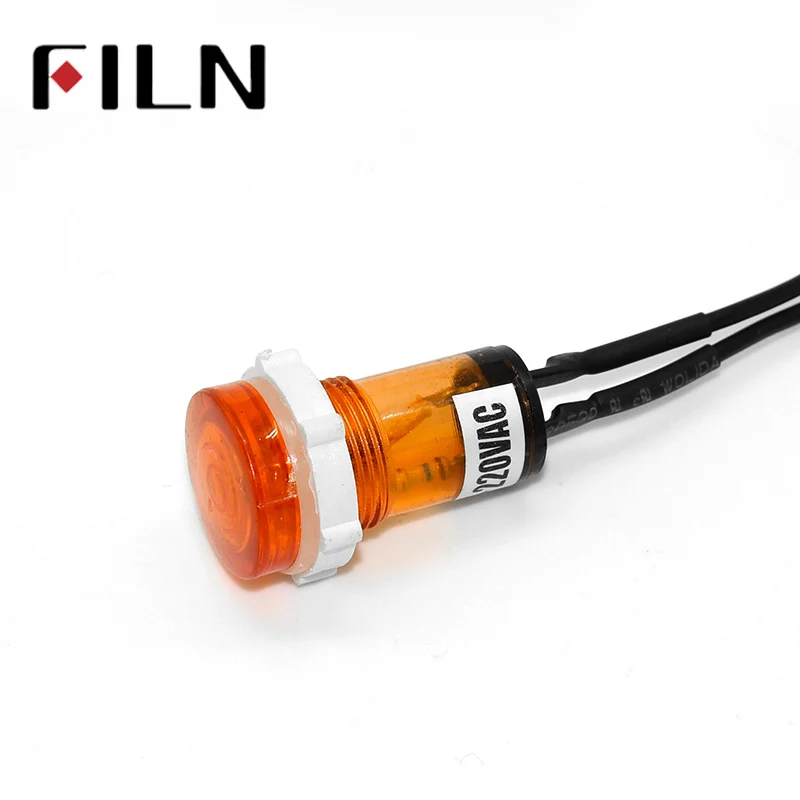 15mm pre-wired Signal lamp ROUND head indicator light Yellow Green 220VAC pilot lamp warning light (3)