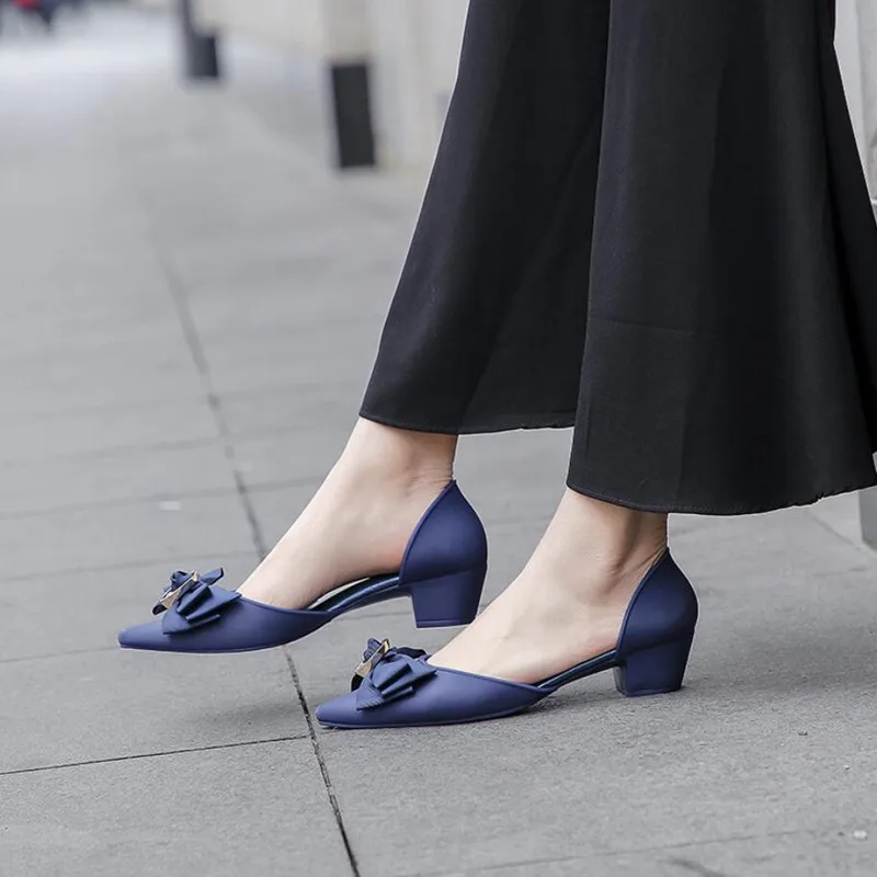Rouroliu Women Bowknot Jelly Shoes Non-Slip Pointed Toe Casual Shoes Woman Summer Waterproof Mid Heel Sandals FR101 Rouroliu Women Bowknot Jelly Shoes Non-Slip Pointed Toe Casual Shoes Woman Summer Waterproof Mid Heel Sandals FR101